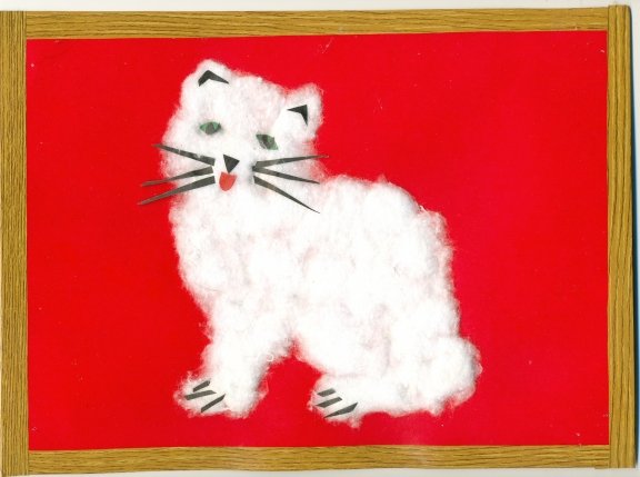 Аппликации из ваты котенок (71 фото)