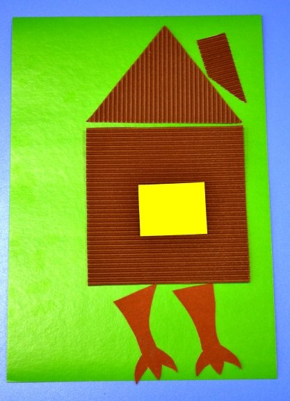 Аппликация избушка на курьих ножках