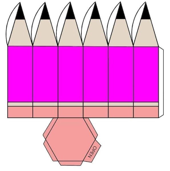 Развертка коробочки для карандашей