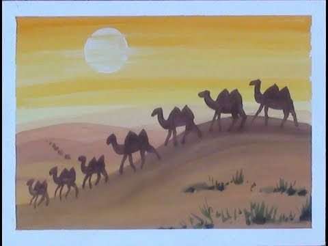 Верблюд в пустыне рисунок