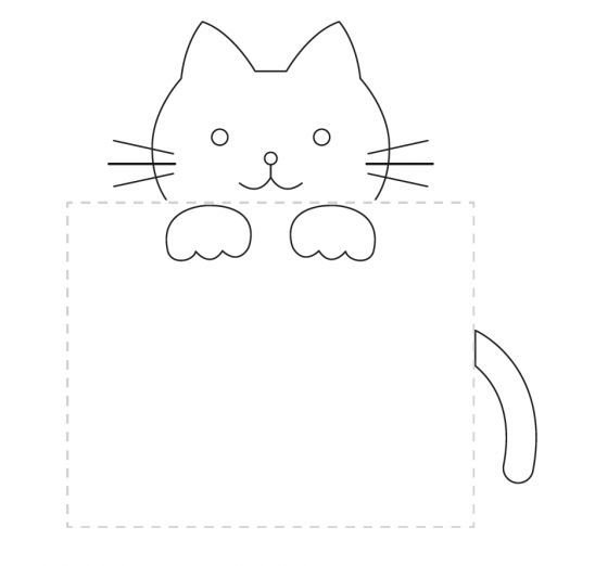 Шаблон котика для аппликации