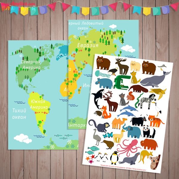 Аппликация карты мир для детей