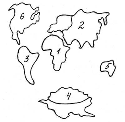 Материки контуры для вырезания