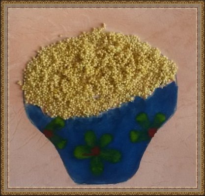 Аппликация горшочек каши с крупой