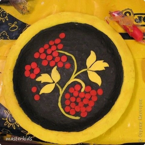 Хохломская роспись пластилином