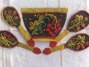 Пластилинография Золотая Хохлома