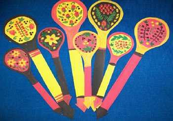 Роспись ложки в старшей группе