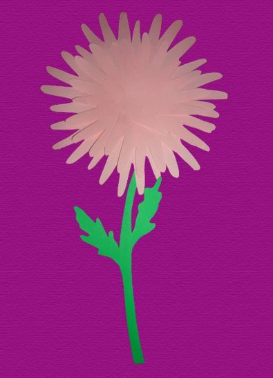 Аппликация Хризантема из цветной бумаги