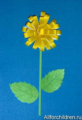 Поделка одуванчик из цветной бумаги
