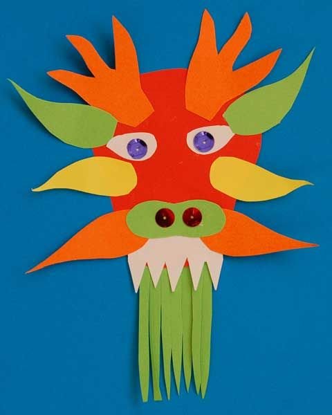 Дракон из цветной бумаги