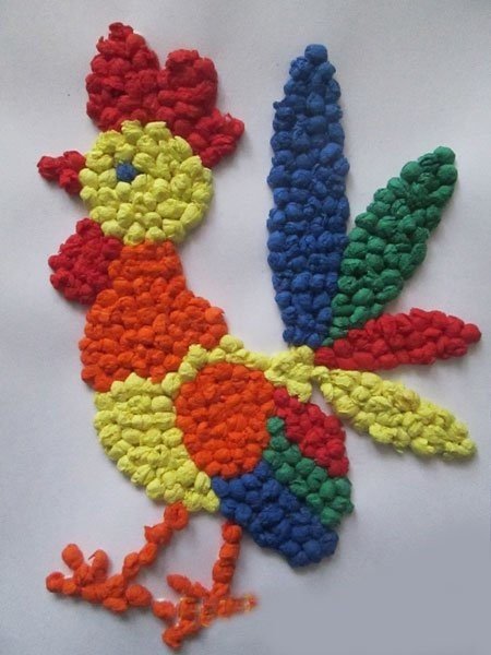 Мозаика из салфетных комочков