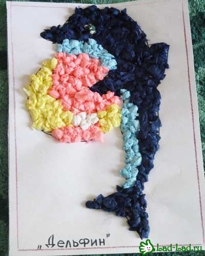 Аппликация из комочков салфеток