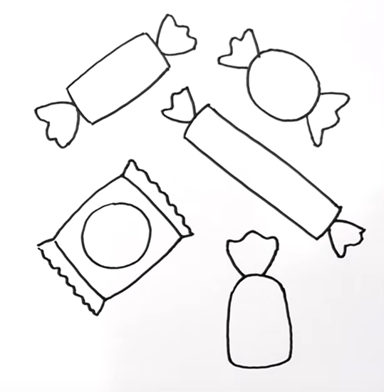 Конфета раскраска для детей