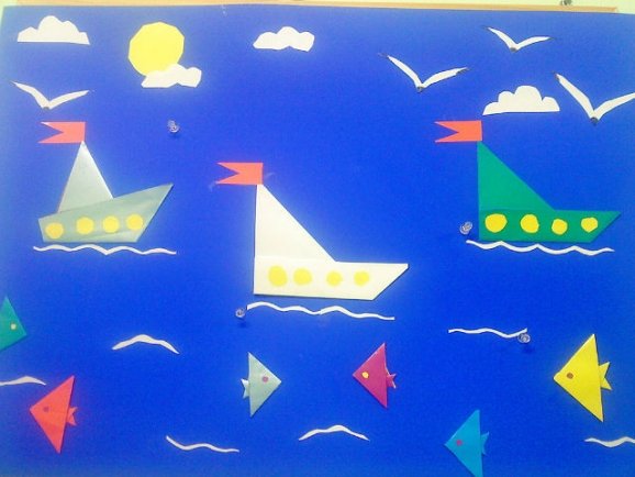 Аппликация корабль в старшей группе