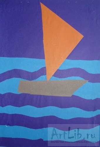 Аппликация корабли на рейде старшая группа