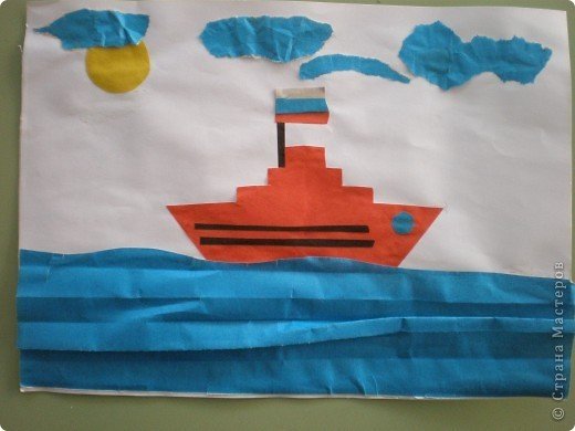 Аппликация корабль в старшей группе