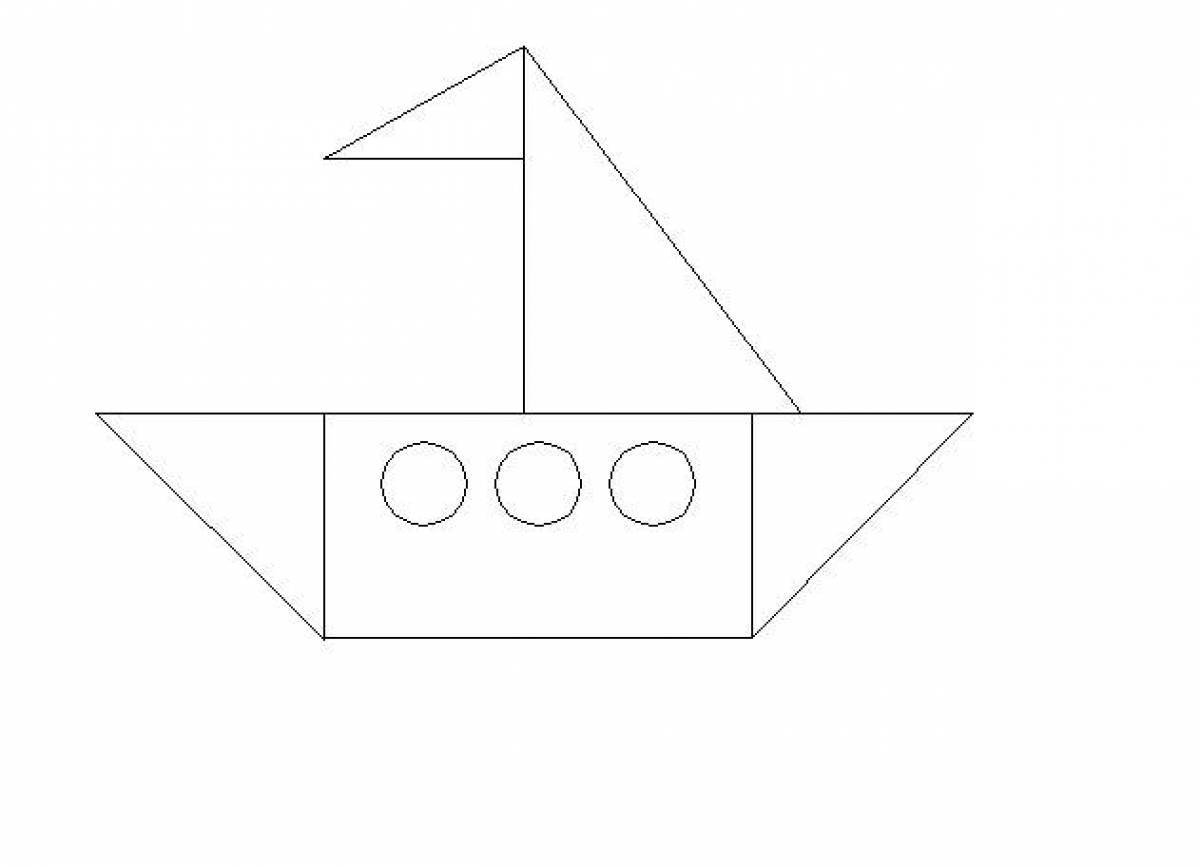 Занятие аппликация кораблик. Корабль из геометрических фигур. Кораблик из геометрических фигур. Аппликация кораблик из геометрических фигур. Корабль из геометрических фигур для детей.