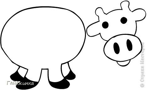 Трафарет коровы для аппликации