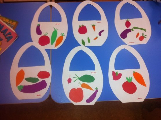 Аппликация овощи и фрукты в подготовительной группе