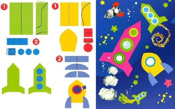 Аппликация космос для детей