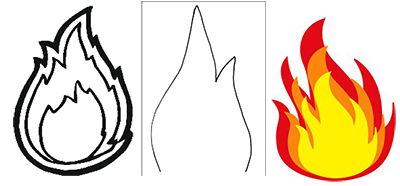Трафарет огня для вырезания
