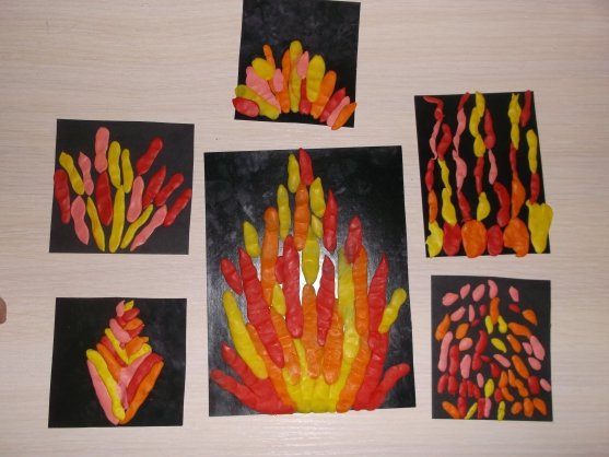 Рисование огонь старшая группа