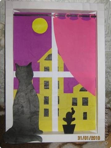 Поделка кошка на окошке