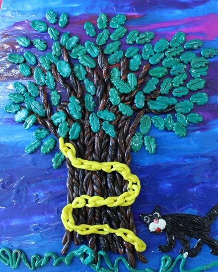 Поделка у Лукоморья дуб