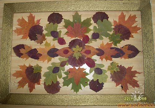 Аппликация из осенних листьев осенний ковер