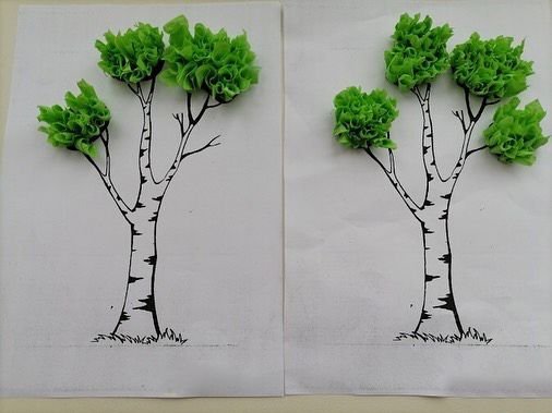 Аппликация береза