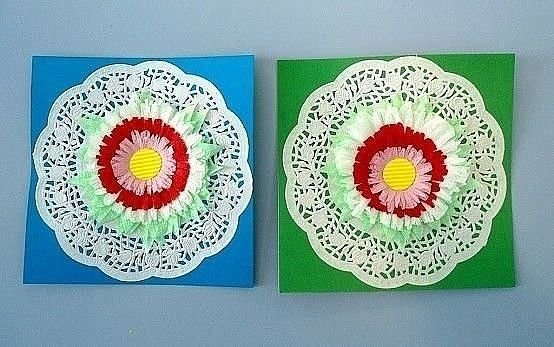 Аппликация из ажурных салфеток