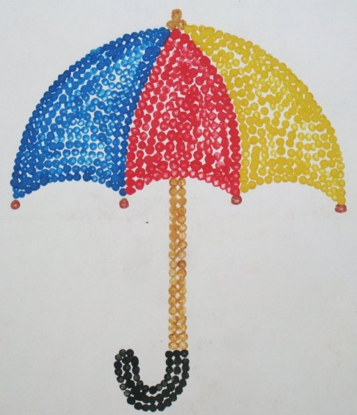 Аппликация цветные зонтики