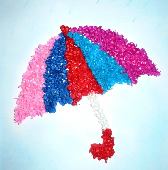 Поделка разноцветные зонтики для детей