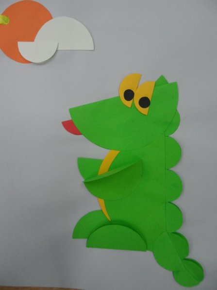 Крокодил аппликация из бумаги