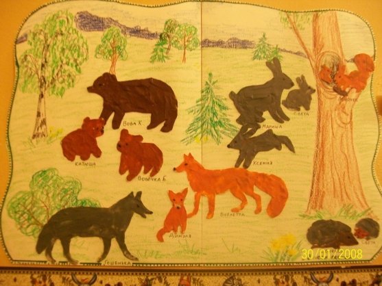 Рисование в детском саду животные леса