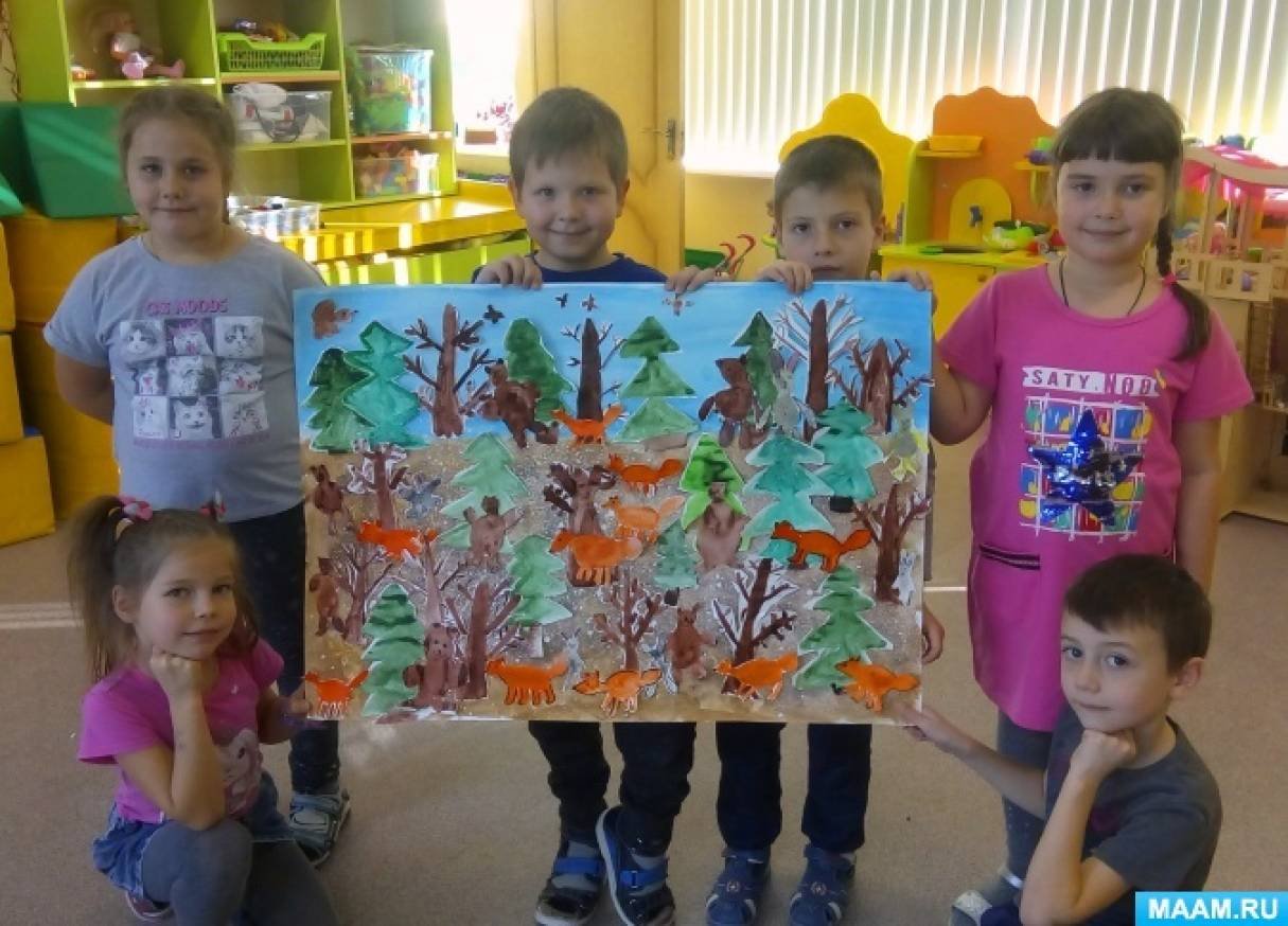 День леса в детском саду подготовительная группа. Рисование с детьми подготовительной группы. Коллективное рисование. Коллективный рисунок в детском саду. Коллективная работа в старшей группе.