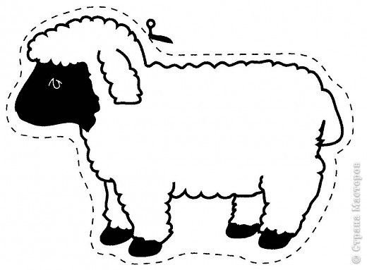 Овечка трафарет для вырезания