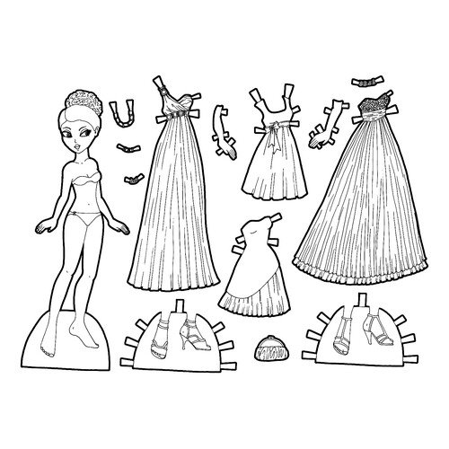 Кукла с одеждой для вырезания