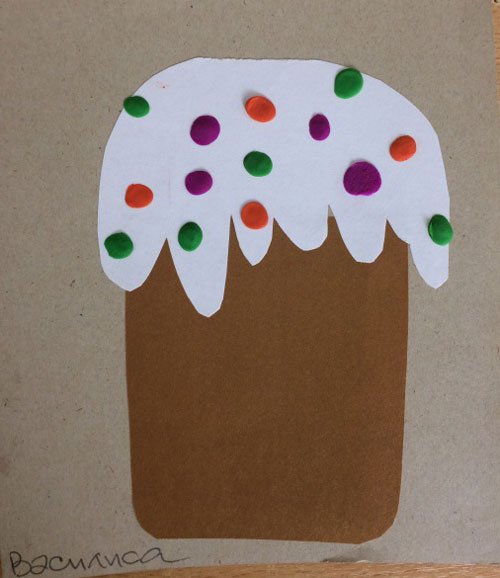 Аппликация кулич Пасхальный в старшей группе