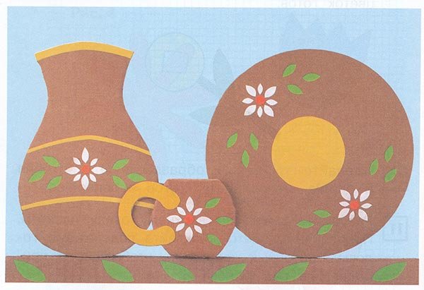 Посуда из цветной бумаги