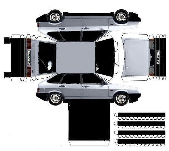 Развёртка ВАЗ 2107 из бумаги