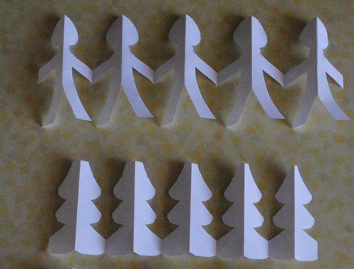 Симметричное вырезание из бумаги гирлянда