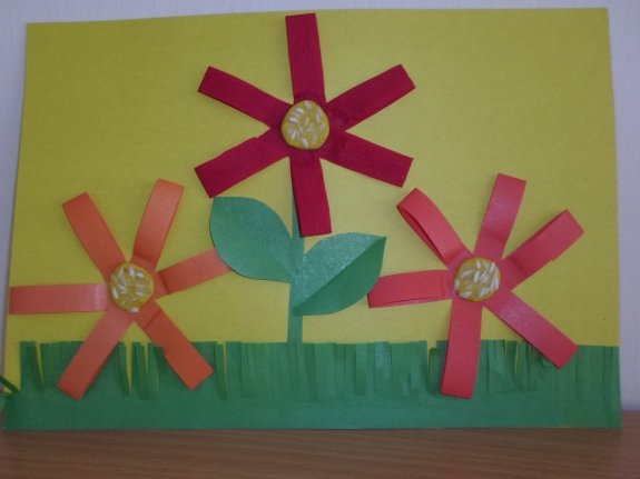 Ленточная аппликация цветы