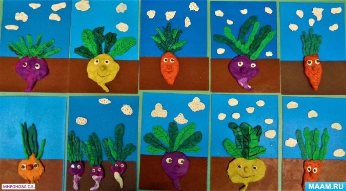 Поделка на тему овощи. Аппликация на тему овощи. Лепка для детей на тему овощи. Лепка в подготовительной группе на тему овощи.