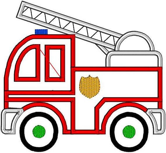 Трафарет пожарной машины для аппликации