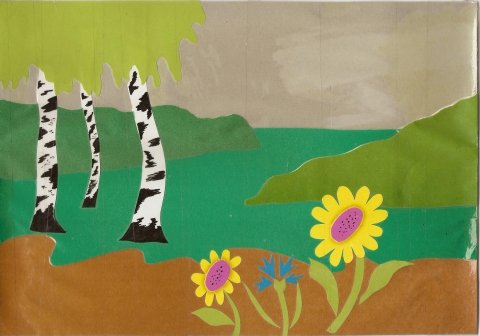 Аппликация летний пейзаж