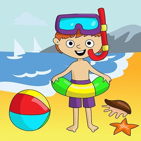 Детские летние забавы на пляже