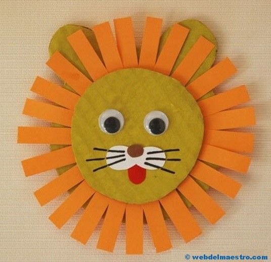 Львенок аппликация из бумаги