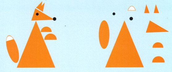 Лиса из геометрических фигур