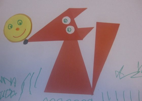 Лисичка из геометрических фигур